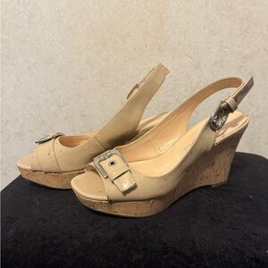 Franco Sarto Tan Wedge Sandals
